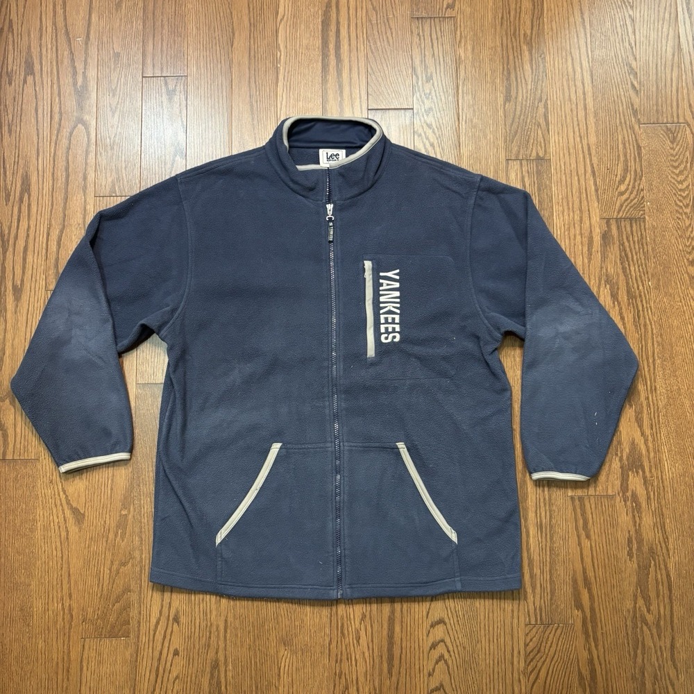 Vintage Lee Sports New York Yankees Fleece Sweatshirt Full Zip Mens 2XL